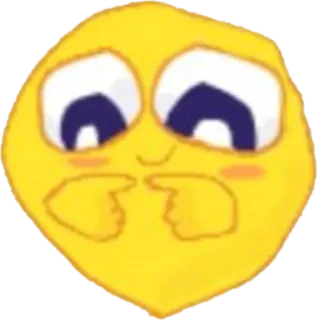 😋 emoji, timido, carino, arrossire, giallo, arte digitale whatsapp sticker