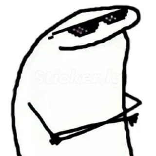 😎 Meme, Personagem, Legal, Óculos de sol, Boneco palito telegram sticker