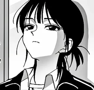 ⚓️ anime, girl, black and white, manga, portrait, cartoon telegram sticker