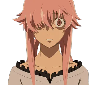 😳 Yuno Gasai Mirai Nikki Anime, Yandere, Roze haar, Future Diary, Yuno Gasai whatsapp sticker