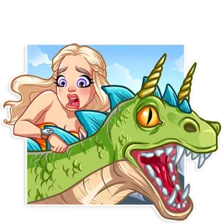 😱 Daenerys Targaryen Game of Thrones dragon, fantaisie, personnage, série TV, Khaleesi, Game of Thrones telegram sticker