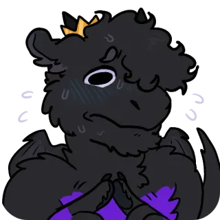 📖 😳👉👈 emoticono, tímido, nervioso, dibujo animado, animal, dragón telegram sticker