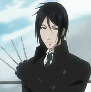 ⛓ Sebastian Michaelis Black Butler 动漫, 塞巴斯蒂安·米卡利斯, 黑执事, 武器, 爪子, 恶魔 telegram sticker