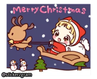 🎅 Merry Christmas Natal, Rena, Neve, Feriado, Desenho animado, Papai Noel whatsapp sticker