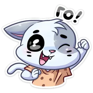 🚀 го! cat, cartoon, sticker, cheerful, animal, kawaii telegram sticker