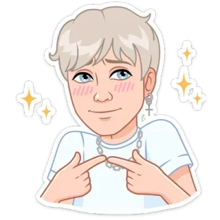 😊 fofo, desenho animado, anime, brilhante, rubor, pessoa whatsapp sticker