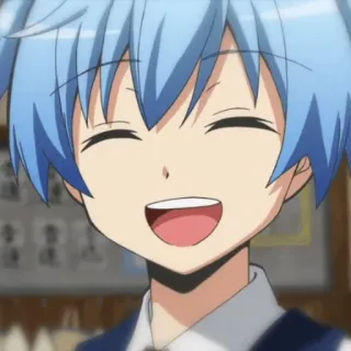 😄 Nagisa Shiota Assassination Classroom anime, cartoon, smiling, Nagisa Shiota, Assassination Classroom, cute, boy telegram sticker