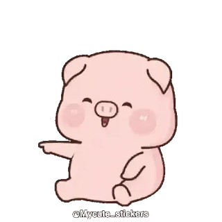 😆 Mycute_stickers cerdo, lindo, animal, pegatina, dibujos animados, rosa telegram sticker