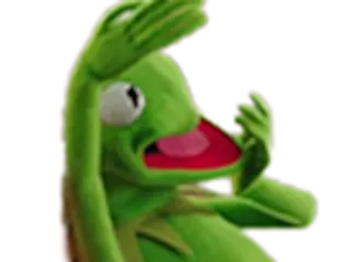 😏 Kermit Żaba Kermit, Muppet, śmieszne, Meme, ekspresyjne, zielony telegram sticker