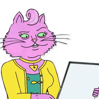 📃 Princess Carolyn BoJack Horseman анимированный, кот, персонаж, Принцесса Кэролин, телешоу telegram sticker