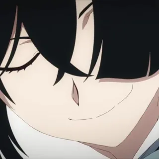🌑 anime, woman, smirk, black hair telegram sticker