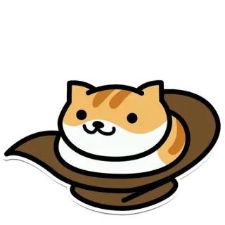 🥴 кот, ковбойская шляпа, животное, милый, каваи, мультфильм whatsapp sticker