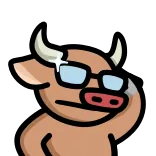 🧐 vaca, animal, gafas, dibujos animados, pegatina telegram sticker
