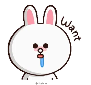 🤲 Want coelho, quero, fofo, kawaii, emoji, adesivo, desenho animado telegram sticker