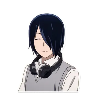 🙂 Yu Ishigami Kaguya-sama: Love Is War Anime, Ishigami, Kaguya-sama, Love is War, Auriculares, Personaje, Sonriendo, Otaku whatsapp sticker