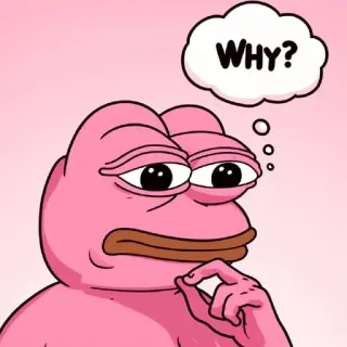 🌟 Pepe the Frog WHY? pepe, rana, pensando, meme, triste, domanda telegram sticker