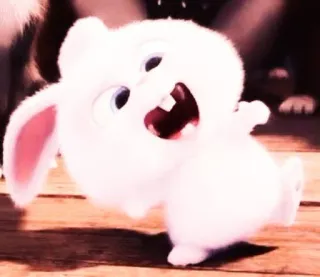 🐰 Snowball The Secret Life of Pets coelho, fofo, animal, animal de estimação, desenho animado whatsapp sticker