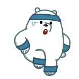 😞 Ice Bear We Bare Bears Ice Bear, We Bare Bears, Cartoon, Exercise, Polar Bear, Sweating, Animated telegram sticker