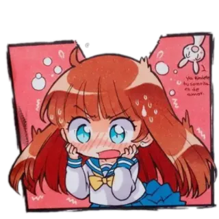 😱 Ya Riko tu sonrisa es de amor. アニメ, 女の子, かわいい, 笑顔, 愛 telegram sticker