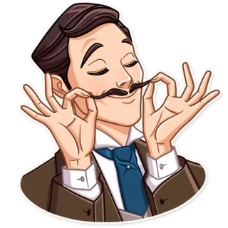 👌 Mann, Schnurrbart, Formal, Elegant, Vintage, Gentleman whatsapp sticker