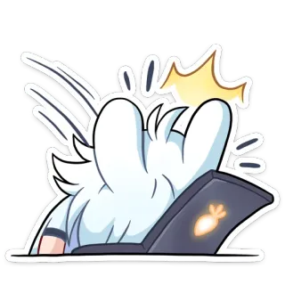 🤦‍♂ Dessin animé, Ordinateur portable, Lapin, Animal, Autocollant, Épuisé telegram sticker