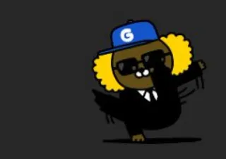 😮‍💨 Dessin animé, Personnage, Lunettes de soleil, Chapeau, Danse, Cool whatsapp sticker