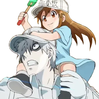 💪 Cells at Work! 血小板 Anime, Cells at Work, Plaqueta, Hataraku Saibou, Kawaii, Personagens telegram sticker