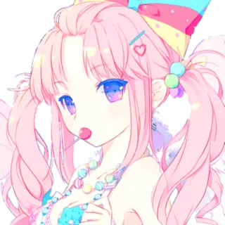 😕 Аниме, Манга, Мило, Пастель, Леденец, Каваий, Девочка, Иллюстрация telegram sticker