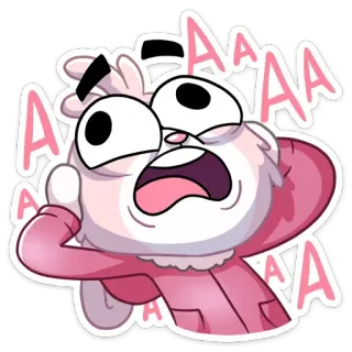 😳 AAAA Hoạt hình, La hét, Đau khổ, Biểu cảm, Thỏ, Động vật telegram sticker