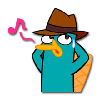 😅 Perry the Platypus Phineas and Ferb ornitorinco, cartone animato, animale, agente p, perry telegram sticker