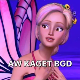 🥴 AW KAGET BGD Kreskówka, Wróżka, Skrzydła, Barbie whatsapp sticker