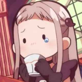 🥬 Nene Yashiro Toilet-bound Hanako-kun Anime, Manga, Dessin animé, Mignon, Chibi, Boire, Triste, Nene telegram sticker