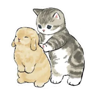 😌 gato, gatito, conejo, conejo, lindo, mascota, animal, kawaii whatsapp sticker