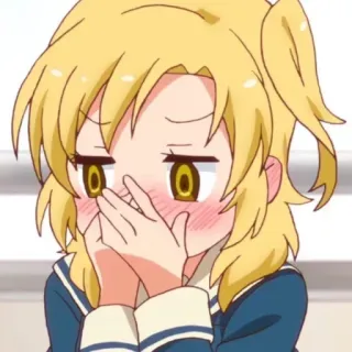 😳 アニメ, 女の子, 赤面, かわいい, 恥ずかしい telegram sticker