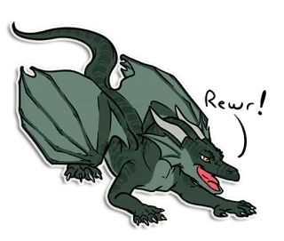 😀 dragão, fantasia, monstro, réptil, mítico telegram sticker