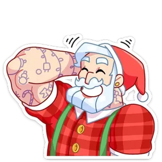 😅 Santa Claus Santa Claus, Navidad, Dibujos animados, Fiesta, Lindo, Pegatina telegram sticker