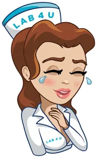 😂 LAB 4 U infermiera, laboratorio, medico, medico, salute, divisa telegram sticker