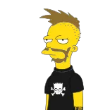 🙄 simpsonowie, irokez, czaszka, kreskówka, punk telegram sticker