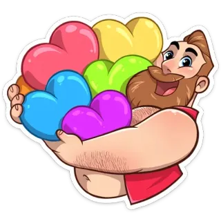 ❤️ homme, coeurs, arc-en-ciel, amour, fête, fierté, dessin animé whatsapp sticker