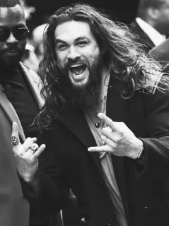🍻 Jason Momoa Джейсон Момоа, актер, рок, жест рукой, знаменитость telegram sticker