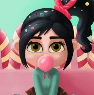 🍓 Vanellope von Schweetz Wreck-It Ralph Vanellope, Ralph el Demoledor, caramelo, dibujos animados, personaje, chicle, dulce telegram sticker