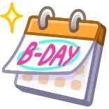 π B-DAY verjaardag, kalender, feest, evenement, datum, feestje telegram sticker