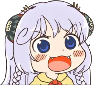 😀 Kanna Kamui Miss Kobayashi's Dragon Maid anime, kanna, dragon maid, chibi, cute, kawaii, angry telegram sticker