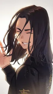 😊 动漫, 角色, 微笑, 和平手势 telegram sticker