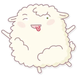 😜 nuvola, cartone animato, carino, stravagante, divertente, adesivo telegram sticker