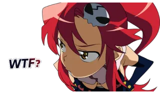 😐 Yoko Littner Gurren Lagann WTF? anime, yoko littner, gurren lagann, wtf, expression, shocked, question telegram sticker
