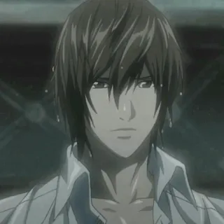 ⚖ Light Yagami Death Note Anime, Death Note, Light, Yagami, Sérieux telegram sticker