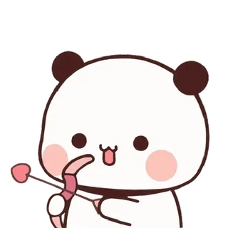 😍 Panda, Desenho animado, Fofo, Amor, Dia dos Namorados, Arco e flecha whatsapp sticker