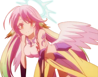 🙂 Jibril No Game No Life Anime, Jibril, No Game No Life, Ángel, Alas, Kawaii whatsapp sticker