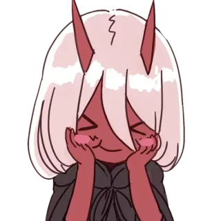 😊 Zero Two Darling in the Franxx Zero Two, Darling in the Franxx, Anime, süß, kawaii, rosa, Mädchen telegram sticker